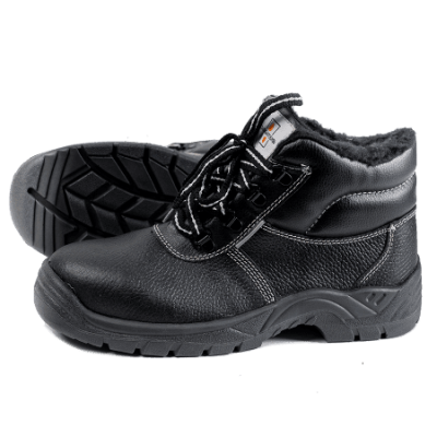 Ботинки утепленные с металлическим подноском ПУ рабочие 3208МТ, черный