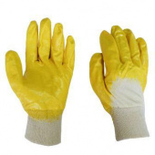Перчатки маслобензостойкие МБС частичное покрытие, желтый